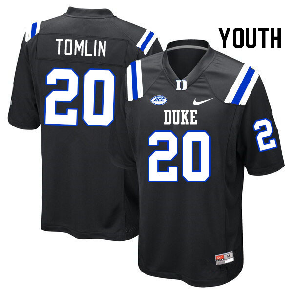 Youth #20 Donald Tomlin Duke Blue Devils College Football Jerseys Stitched Sale-Black